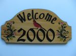 Wooden house address plaque cardenal